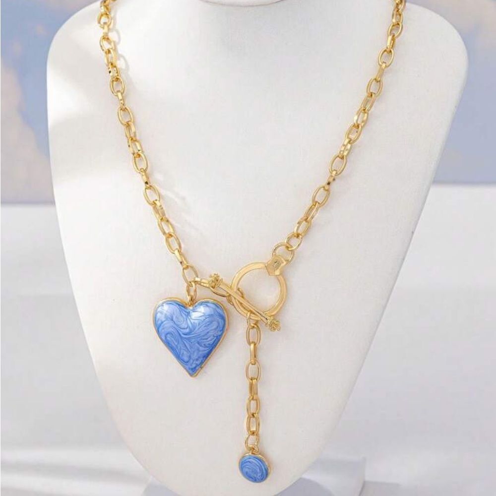 Blue Heart Necklace N1756
